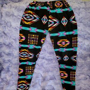 Southwestern theme multi color buttery soft leggings
